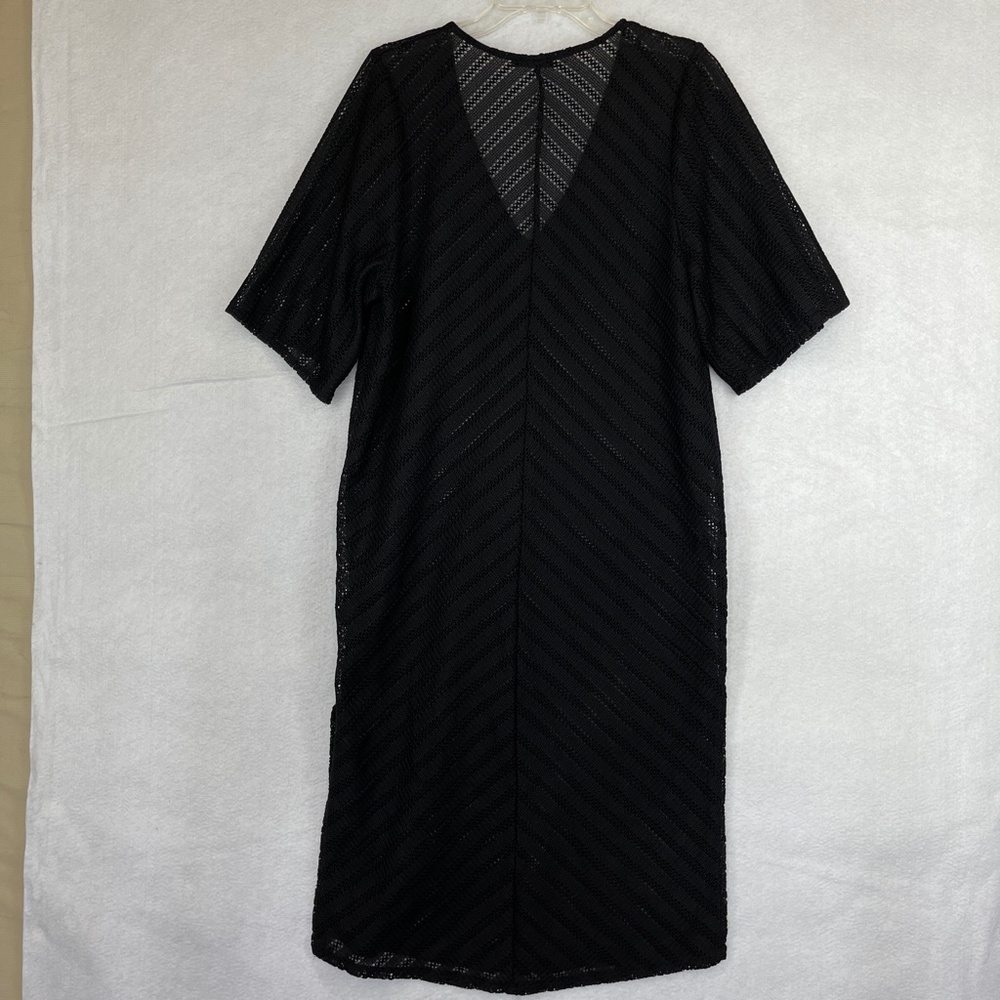 Zara Black Sheer Chevron Swim Coverup